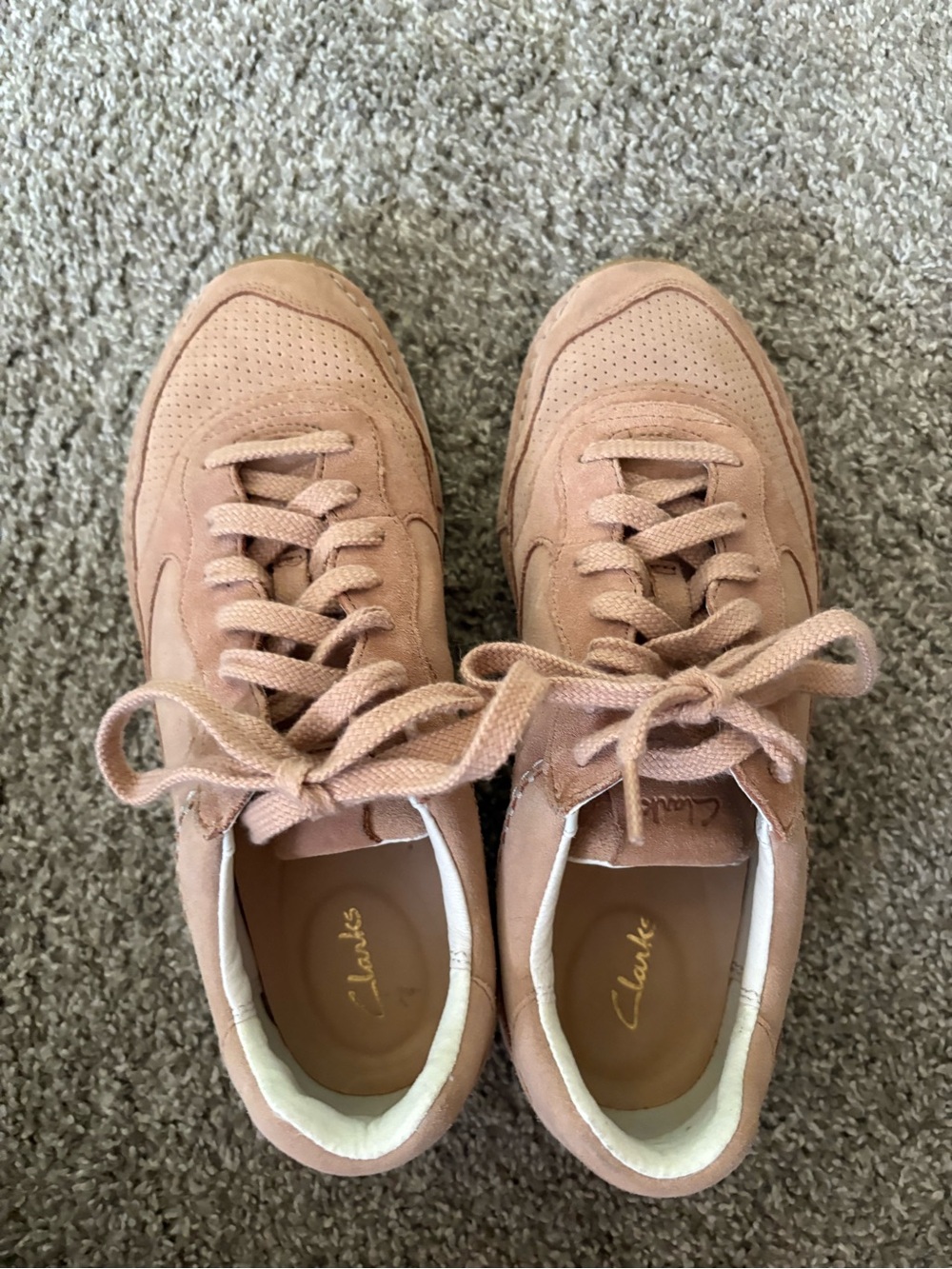 Clarks Women’s Blush Suede Lace-Up Sneakers